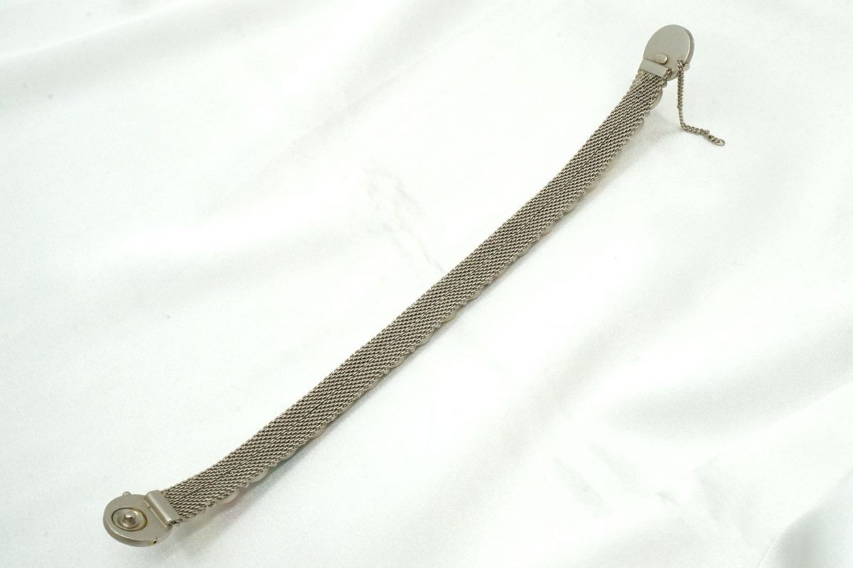 シャネル 99C ブレスレット バングル ミニタイル装飾 ココマーク メッシュ マルチカラー 銀 シルバー CHANEL 4441j_画像8