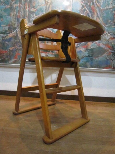 良品!おしゃれな ウッディー ハイチェア 木製ベビーチェア ★139_画像3