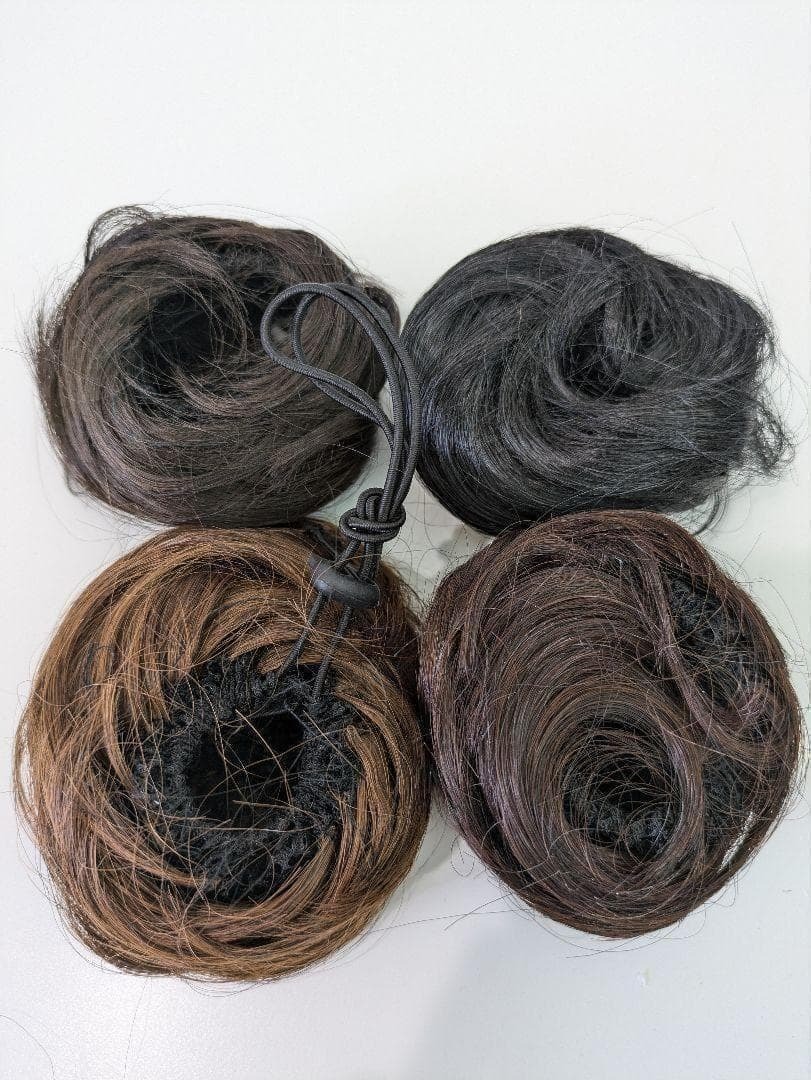 940お団子エクステ　フラダンス　社交ダンス　ナチュルブラック　黒 部分エクステ 000F2D_画像8