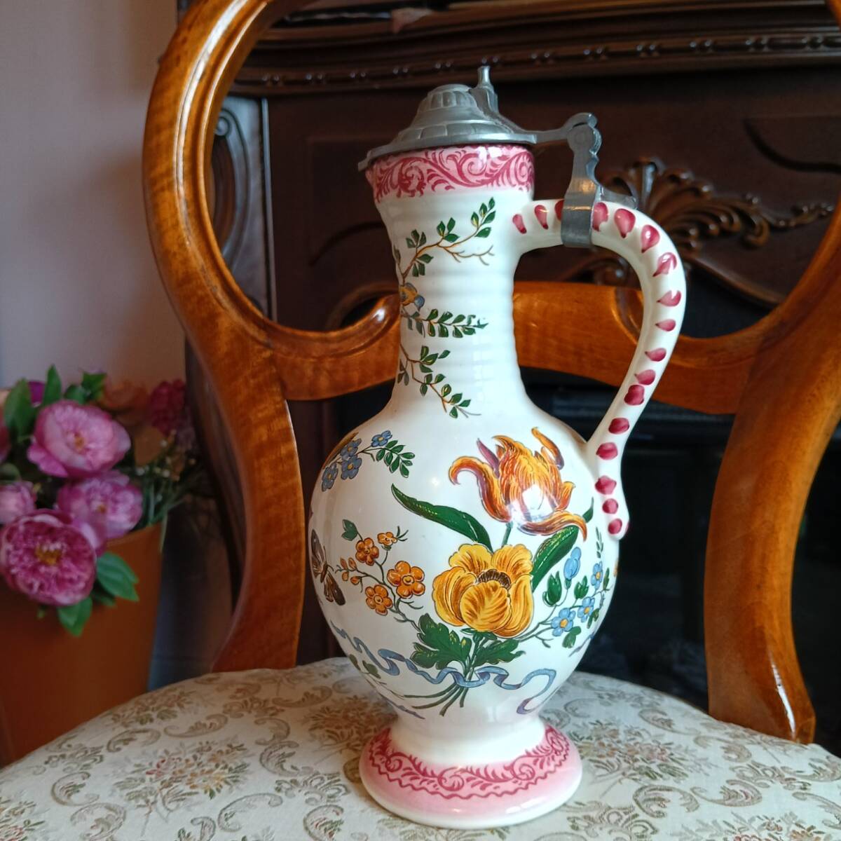 ★ドイツ製★ Ulmer 陶器製 ワインピッチャー/カラフェ ★容量約0.7L★ ヴィンテージ/インテリアにも最適★_画像10