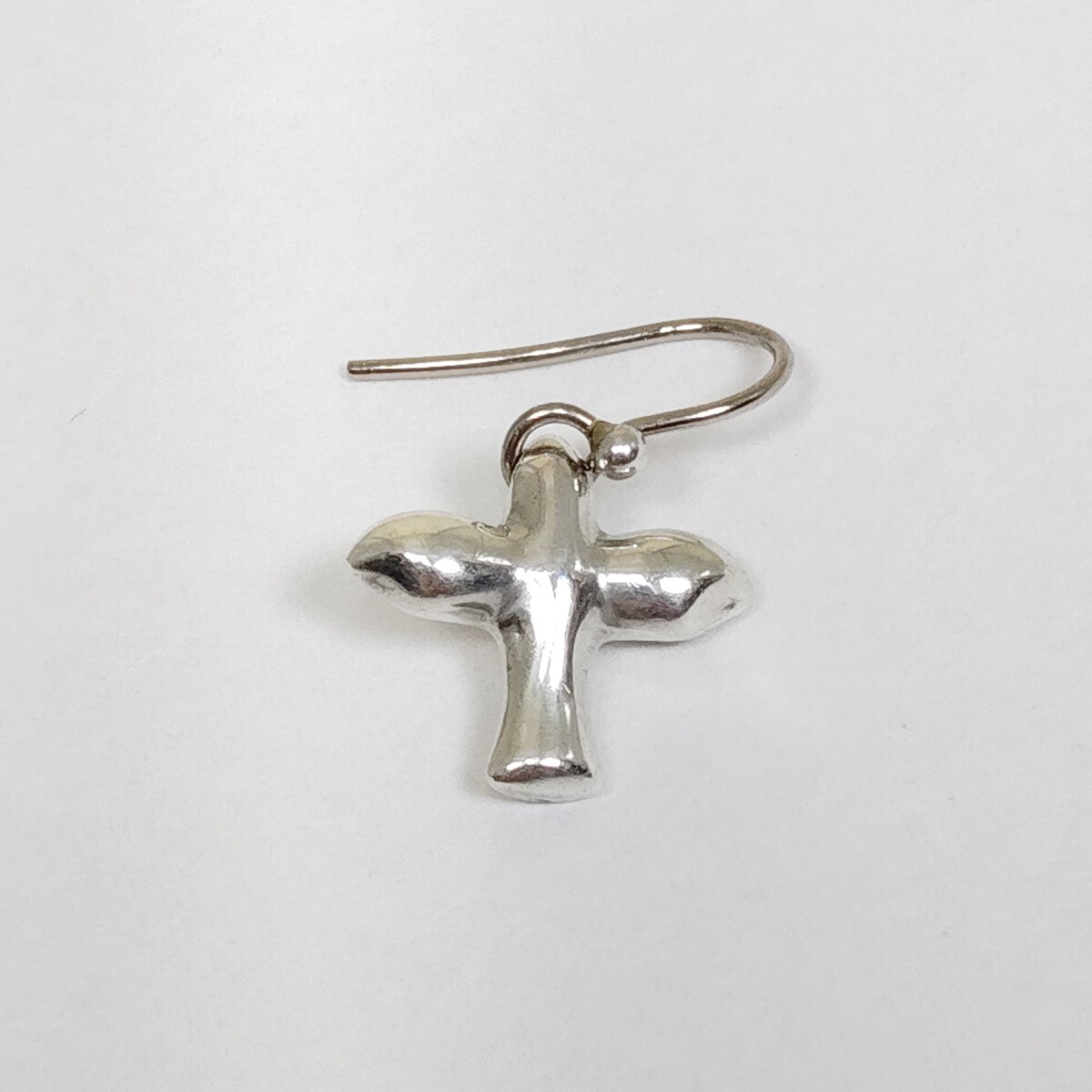 ☆TIFFANY&Co. ティファニー バードクロス フック スイング ピアス 片方 SV925/K14(585) シルバー ゴールド _画像1