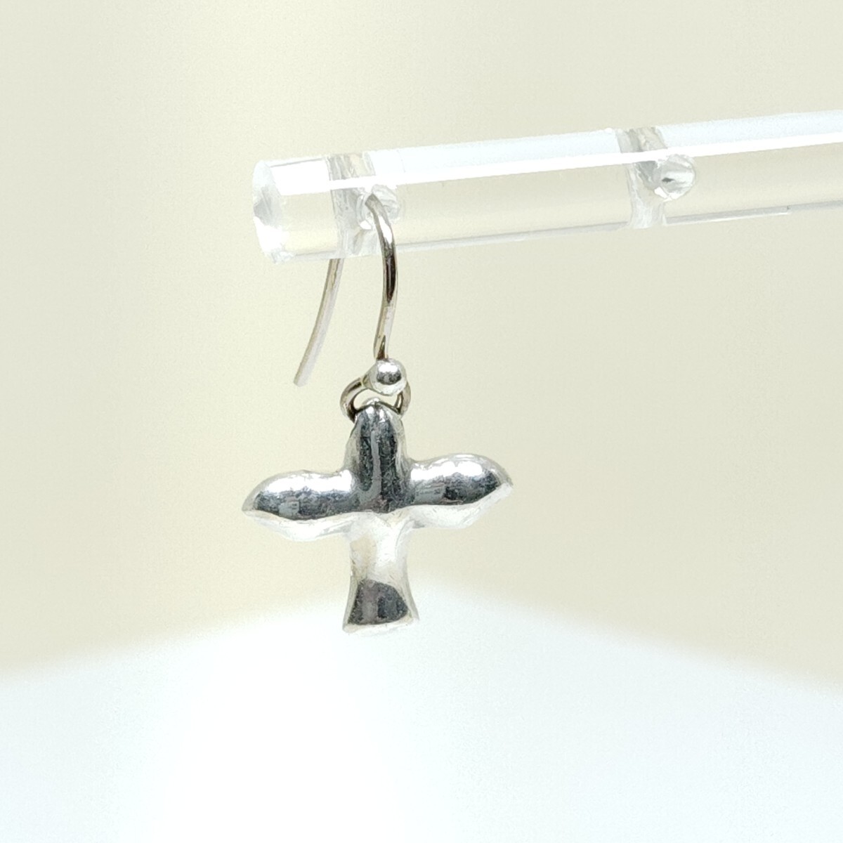 ☆TIFFANY&Co. ティファニー バードクロス フック スイング ピアス 片方 SV925/K14(585) シルバー ゴールド _画像4