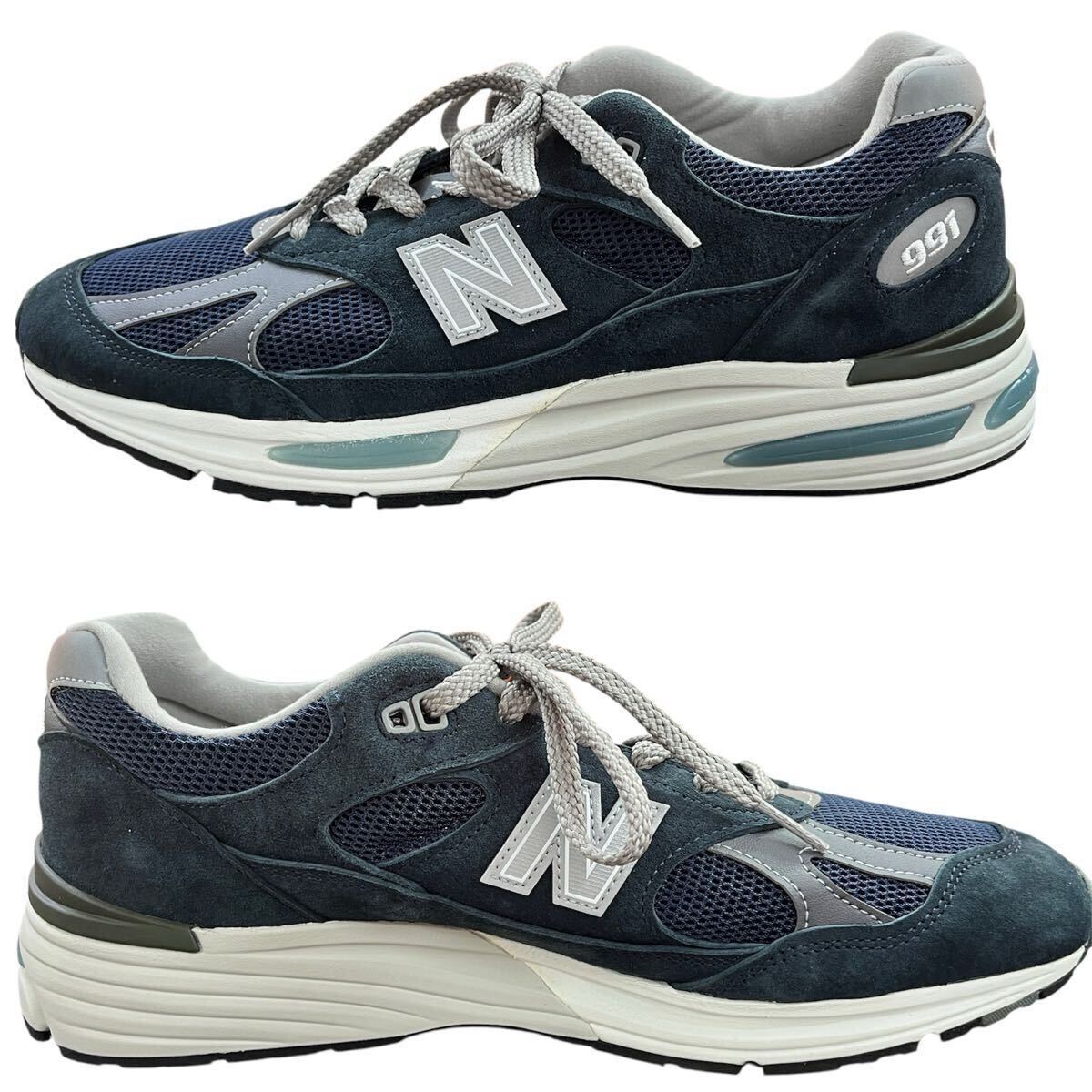 ☆ ニューバランス 27.5cm U991NV2 スエード イングランド製 スニーカー メンズ ネイビー 箱付_画像4