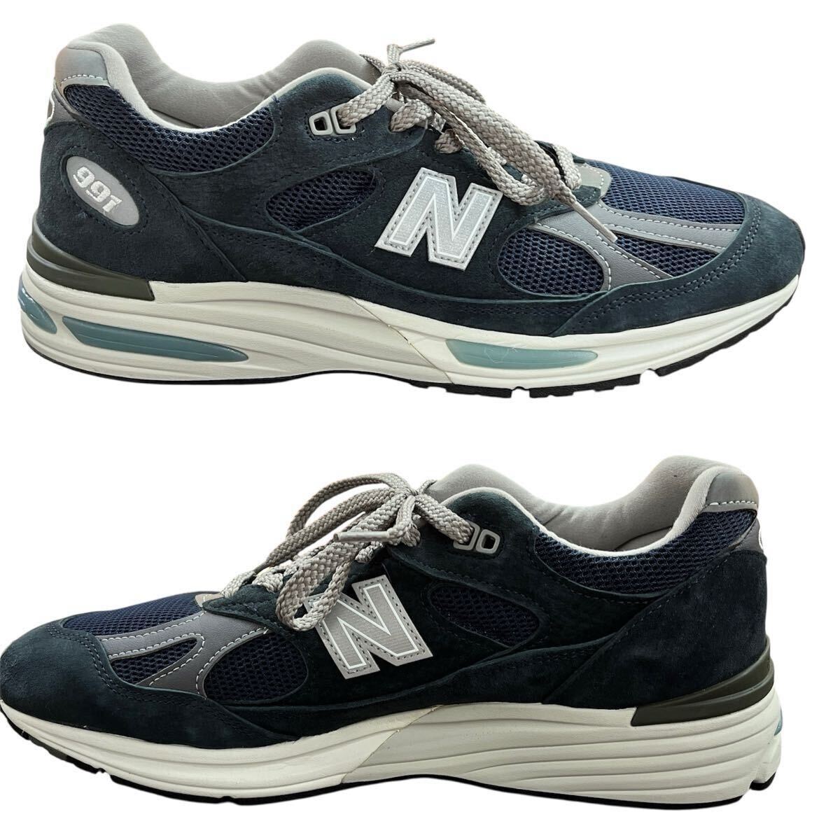 ☆ ニューバランス 27.5cm U991NV2 スエード イングランド製 スニーカー メンズ ネイビー 箱付_画像6