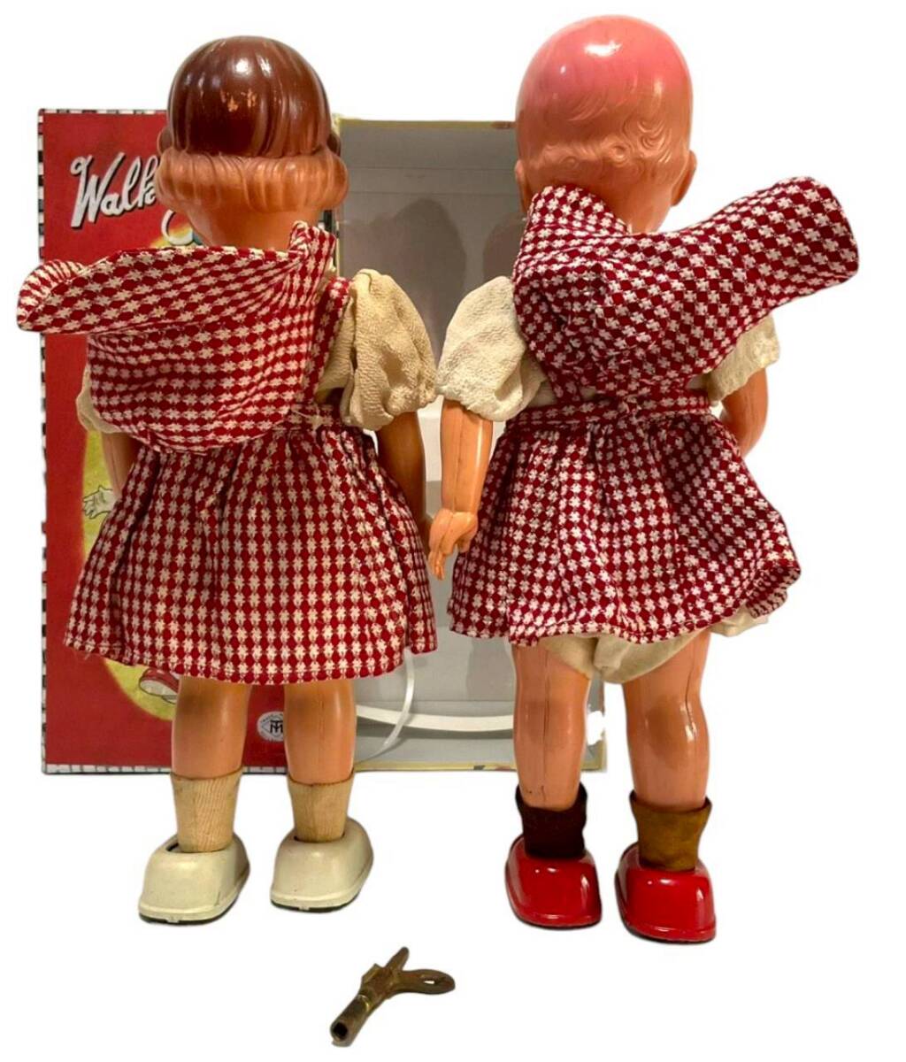 C9: [ как новый работа хороший ] супер редкий 1950 годы cup ru ходьба кукла zen мой жестяная пластина игрушка MT производства 33cm неиспользуемый товар белый обувь 