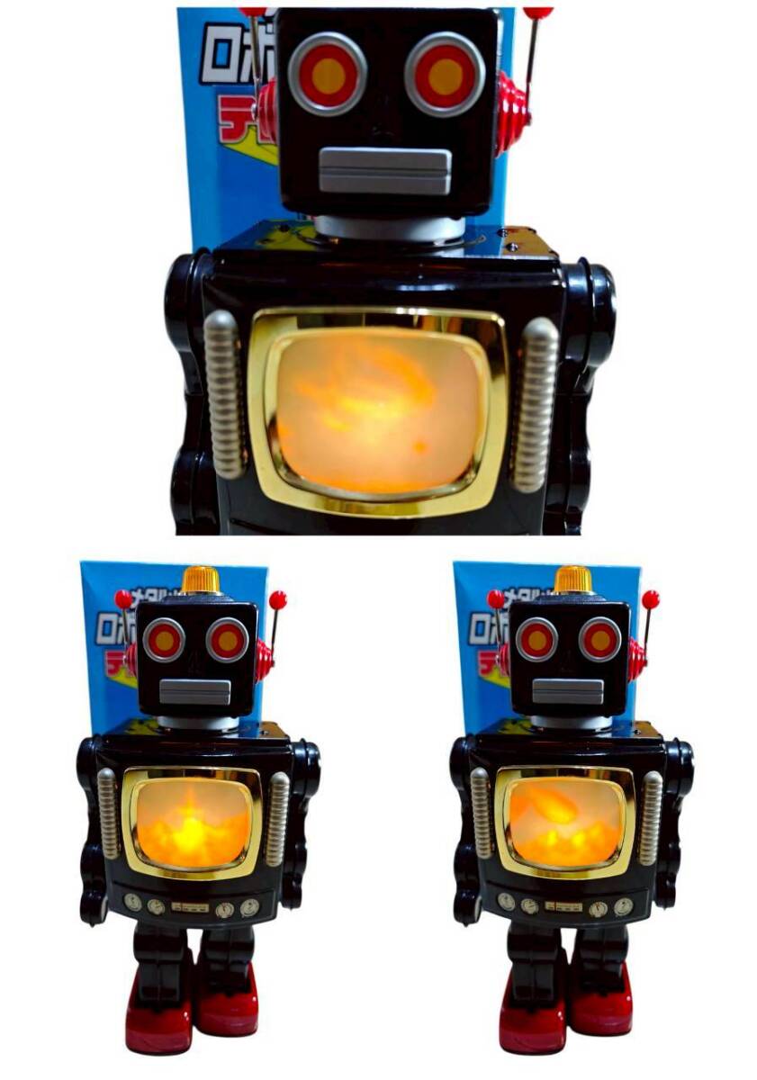 D1.[ как новый работа хороший ] Television робот электрический жестяная пластина игрушка metal house производства 30cm неиспользуемый товар 