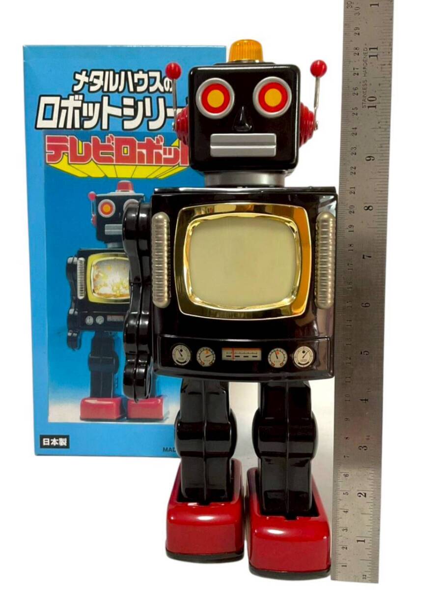 D1.[ как новый работа хороший ] Television робот электрический жестяная пластина игрушка metal house производства 30cm неиспользуемый товар 