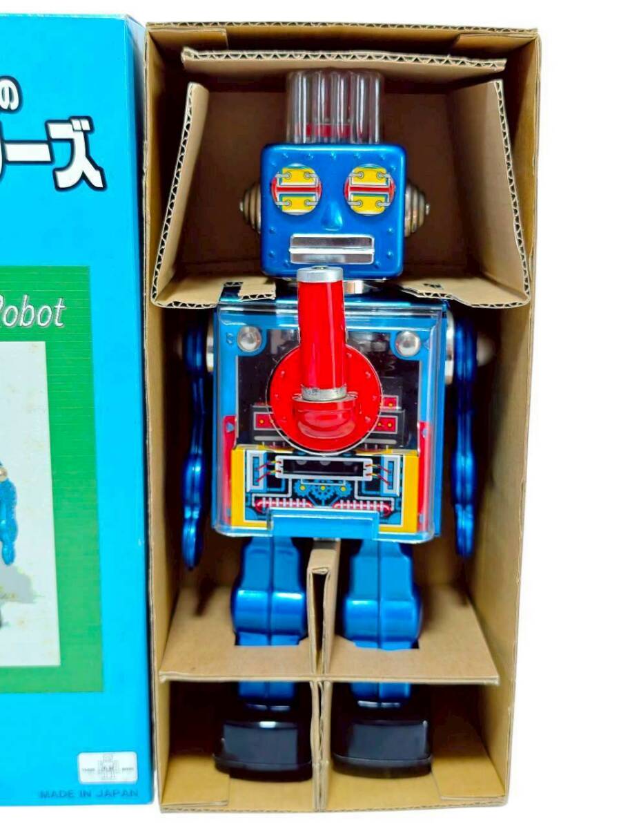 D5.[ как новый работа хороший супер редкий ] синий цвет ro Como -tib робот электрический жестяная пластина игрушка metal house производства 30cm неиспользуемый товар 