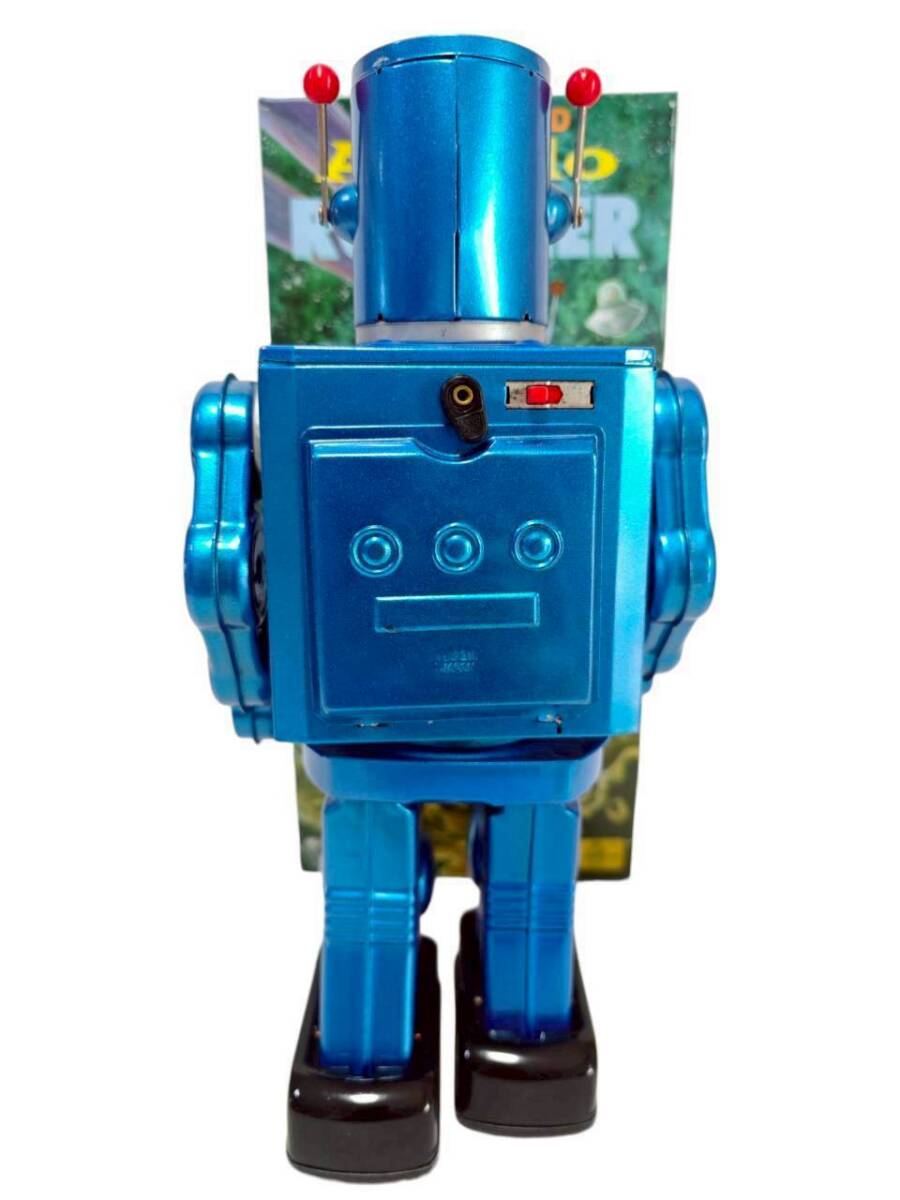 D3.[ как новый работа хороший редкий ] синий цвет Apollo * Robot tia электрический жестяная пластина игрушка metal house производства 33cm неиспользуемый товар 