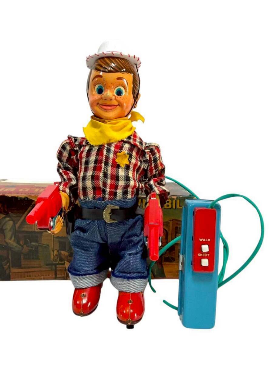 C5: [ работа хороший редкий ] Ёнэдзава производства Marshall wild * Bill электрический жестяная пластина игрушка 29cm Showa Retro 