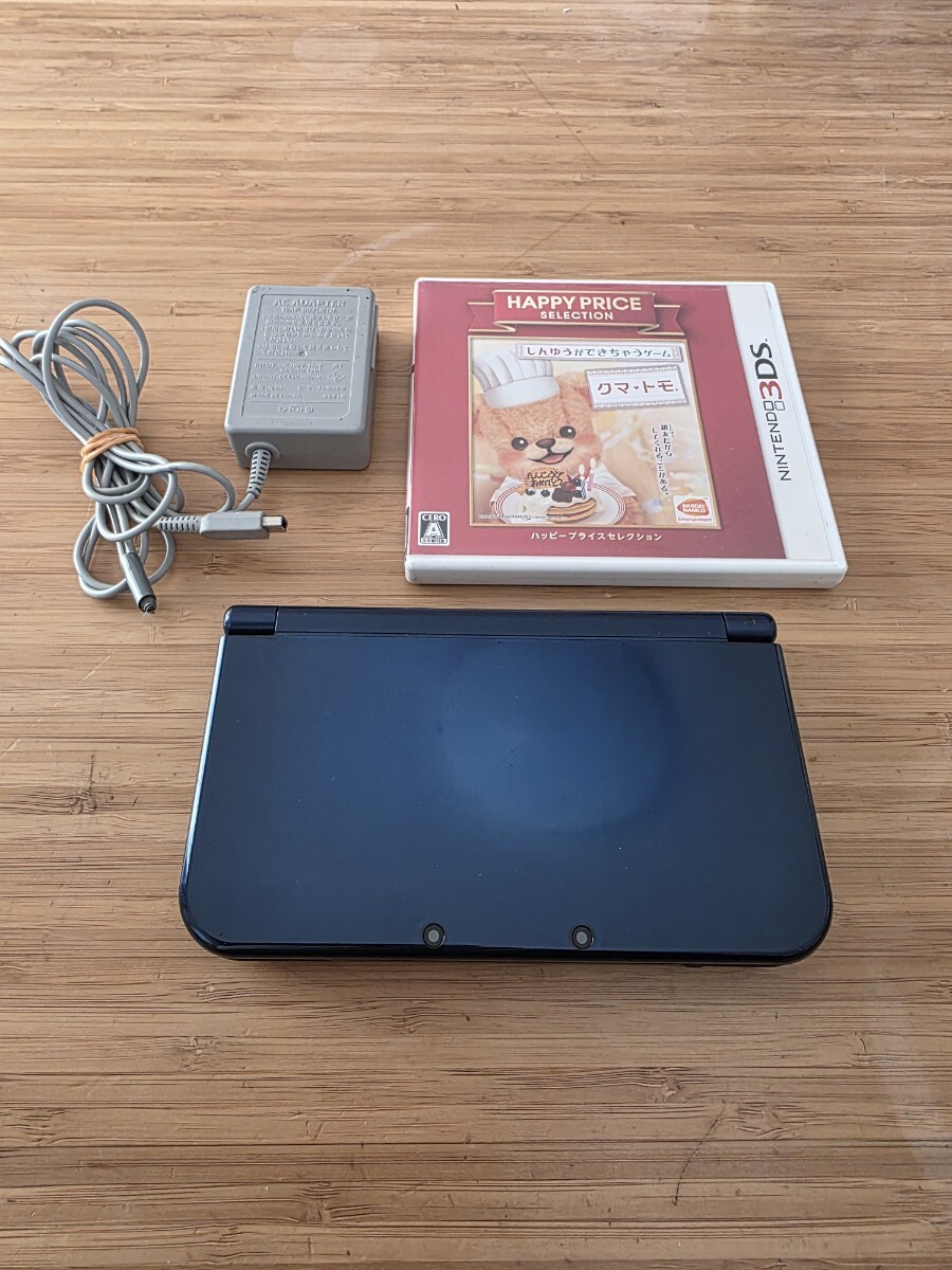 1円スタート! 3DS Newニンテンドー3DS LL 本体 メタリックブルー 本体 クマトモ アダプターおまけ 送料230円_画像1