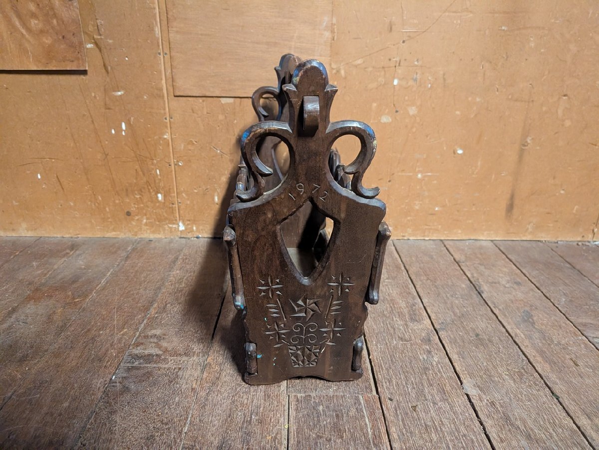  Vintage подставка для журналов тапочки держатель автомобиль Be дерево из дерева скульптура / античный Vintage retro журнал 