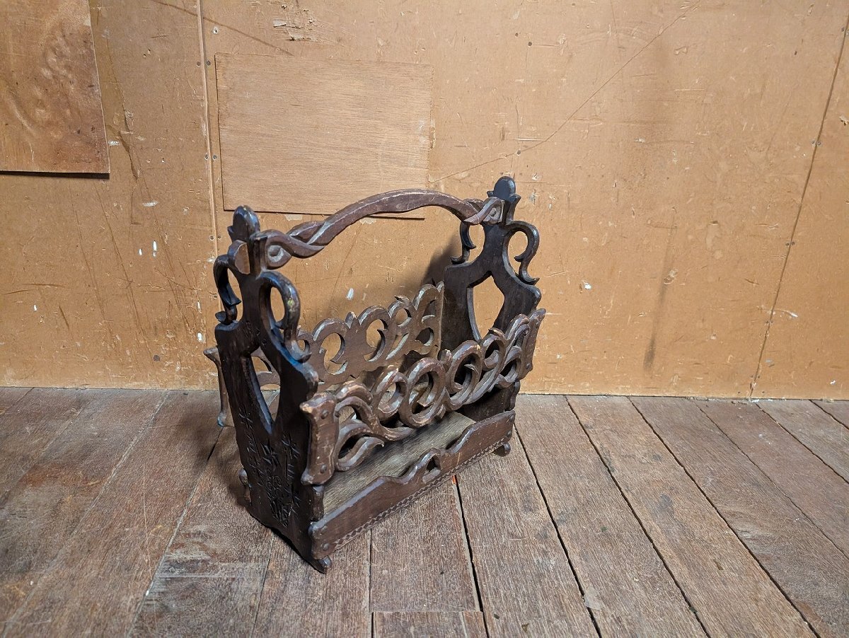  Vintage подставка для журналов тапочки держатель автомобиль Be дерево из дерева скульптура / античный Vintage retro журнал 