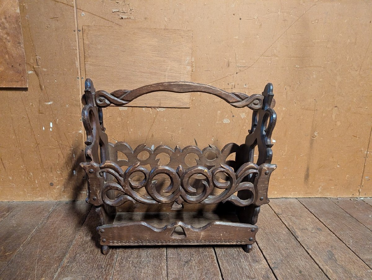  Vintage подставка для журналов тапочки держатель автомобиль Be дерево из дерева скульптура / античный Vintage retro журнал 