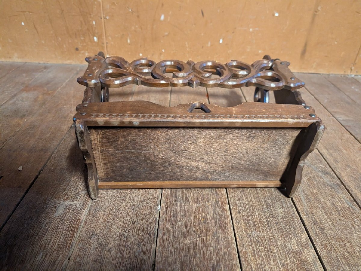  Vintage подставка для журналов тапочки держатель автомобиль Be дерево из дерева скульптура / античный Vintage retro журнал 