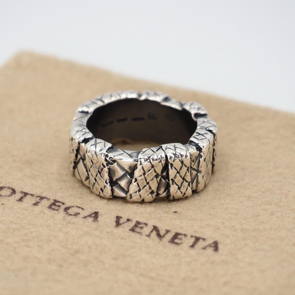 BOTTEGA VENETA 約11号 シグネットリング シルバー925 ボッテガヴェネタ 付属品付き_画像1