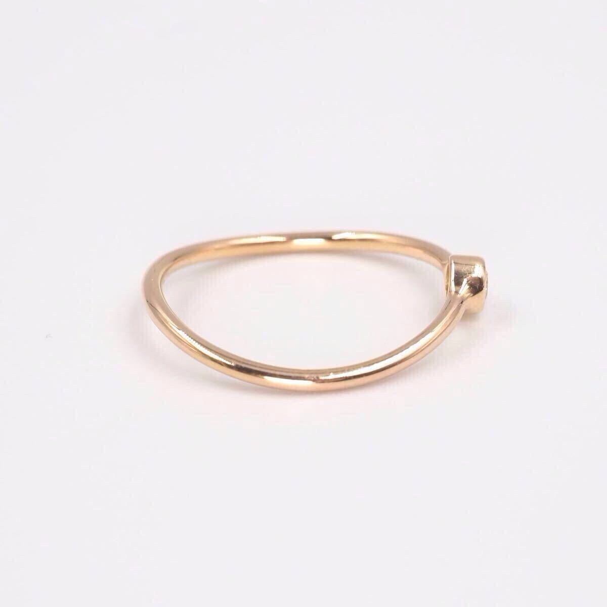 【現行品】Tiffany&Co. 約8号 エレサペレッティ ウェーブシングルロウ ダイヤモンドリング K18 ゴールド ティファニー 付属品付_画像3