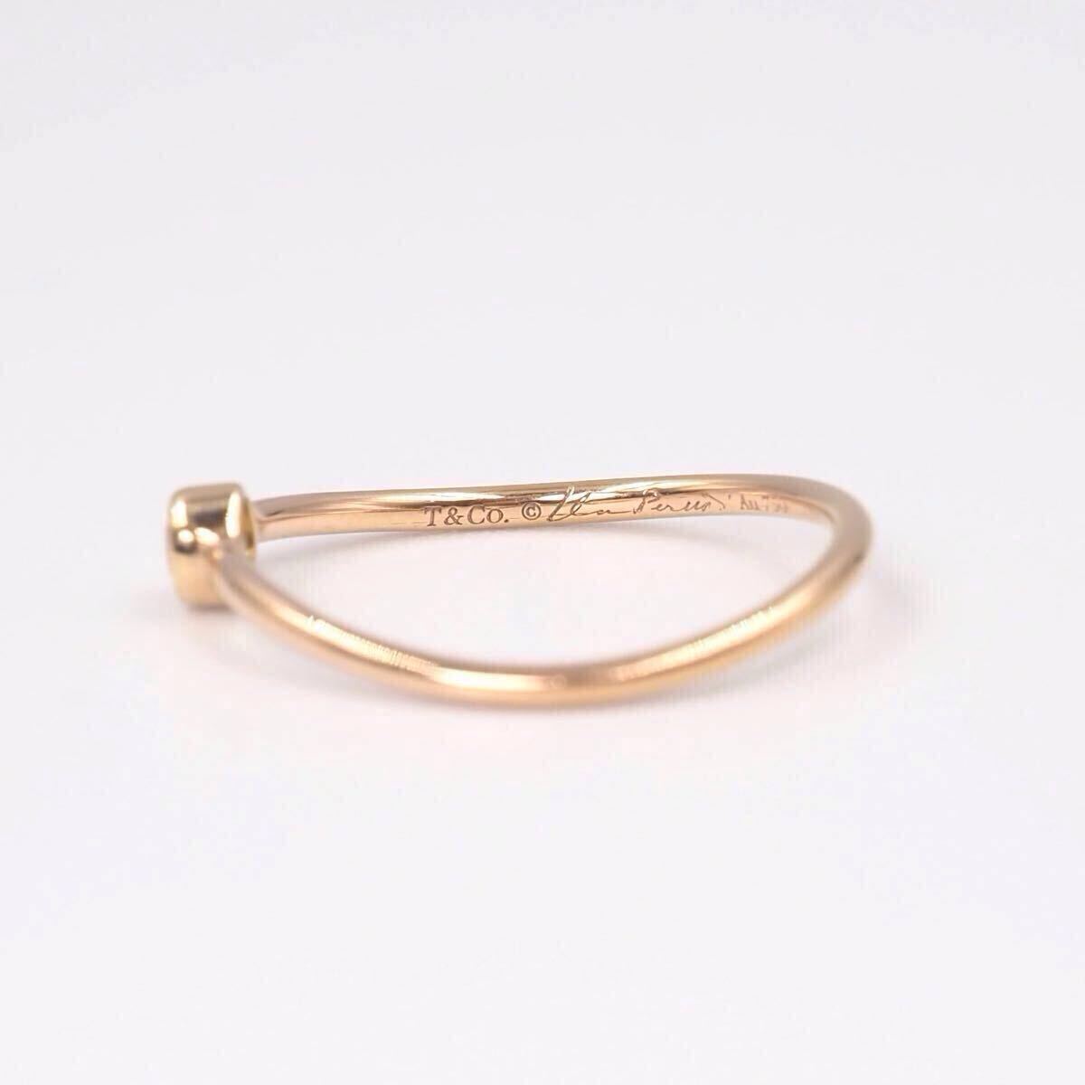 【現行品】Tiffany&Co. 約8号 エレサペレッティ ウェーブシングルロウ ダイヤモンドリング K18 ゴールド ティファニー 付属品付_画像6
