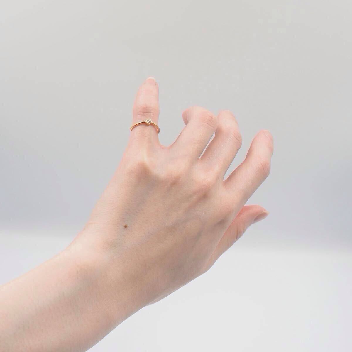 【現行品】Tiffany&Co. 約8号 エレサペレッティ ウェーブシングルロウ ダイヤモンドリング K18 ゴールド ティファニー 付属品付_画像9