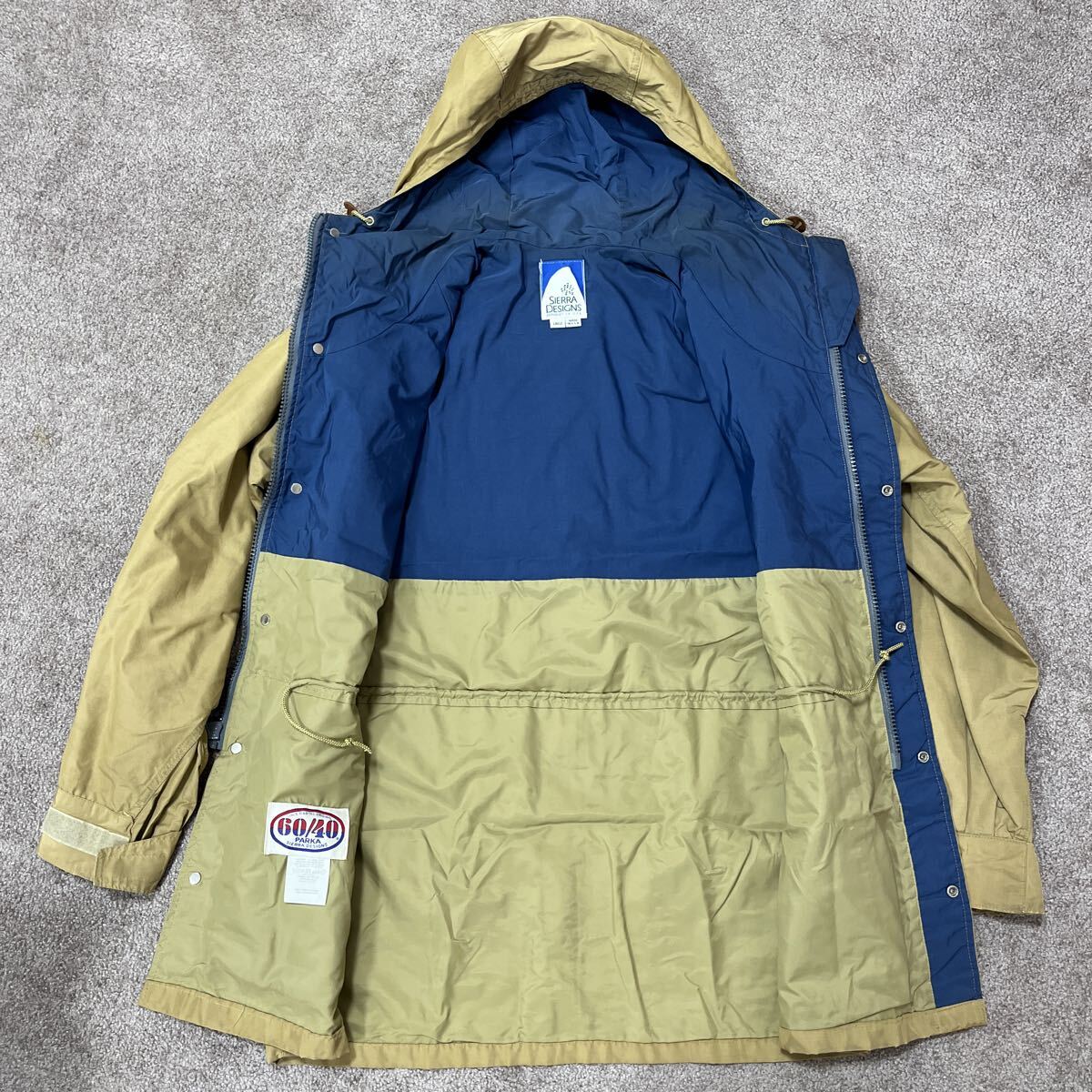 USA製 SIERRA DESIGNS シェラデザイン マウンテンパーカー 60/40 L 80s 90s ベージュ ネイビー コットンナイロン 古着 シエラデザイン_画像10