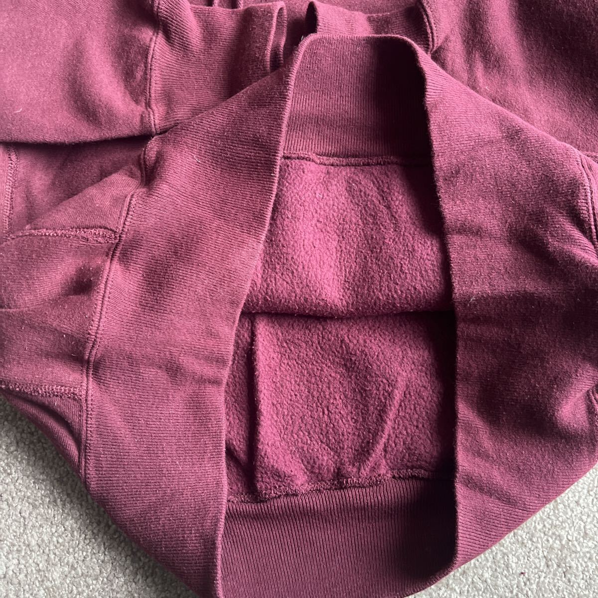 90s USA製 プルオーバー スウェット パーカー 企業ロゴ Lサイズ エンジ リバースウィーブタイプ 古着 ビンテージ PD ANTENNA Lee ボディ_画像6