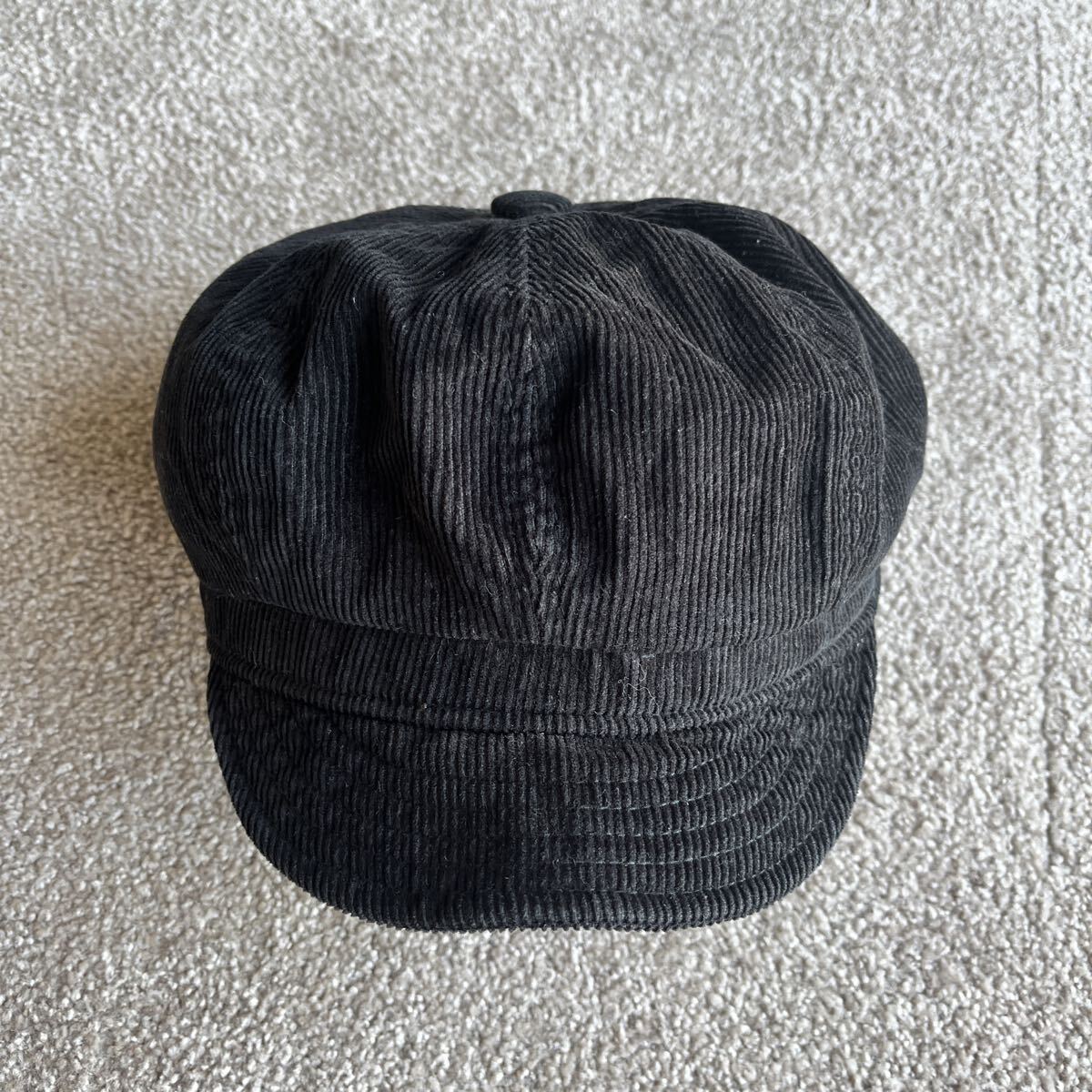 NEW YORK HAT ニューヨークハット キャスケット ワークキャップ ワーク系 コーデュロイ 黒 Lサイズ相当 帽子 ブラック USA 中古品_画像1