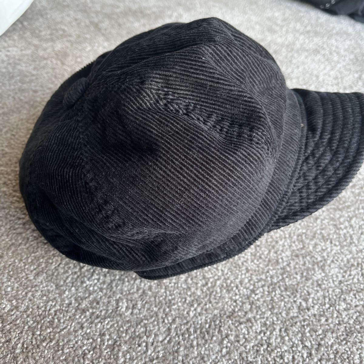 NEW YORK HAT ニューヨークハット キャスケット ワークキャップ ワーク系 コーデュロイ 黒 Lサイズ相当 帽子 ブラック USA 中古品_画像2