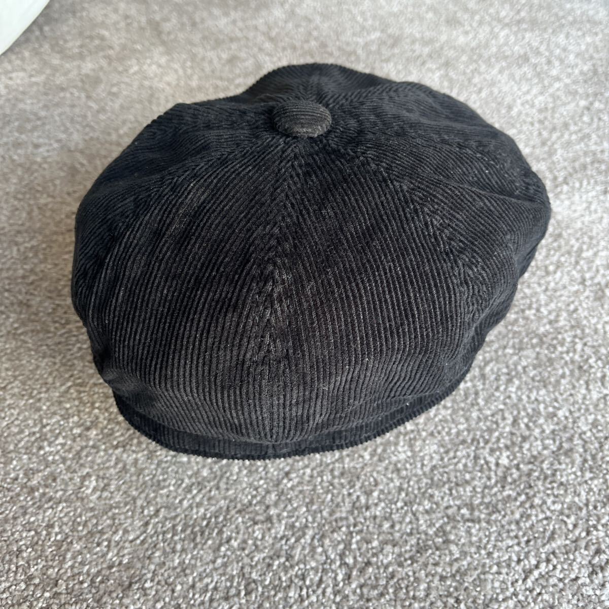 NEW YORK HAT ニューヨークハット キャスケット ワークキャップ ワーク系 コーデュロイ 黒 Lサイズ相当 帽子 ブラック USA 中古品_画像3