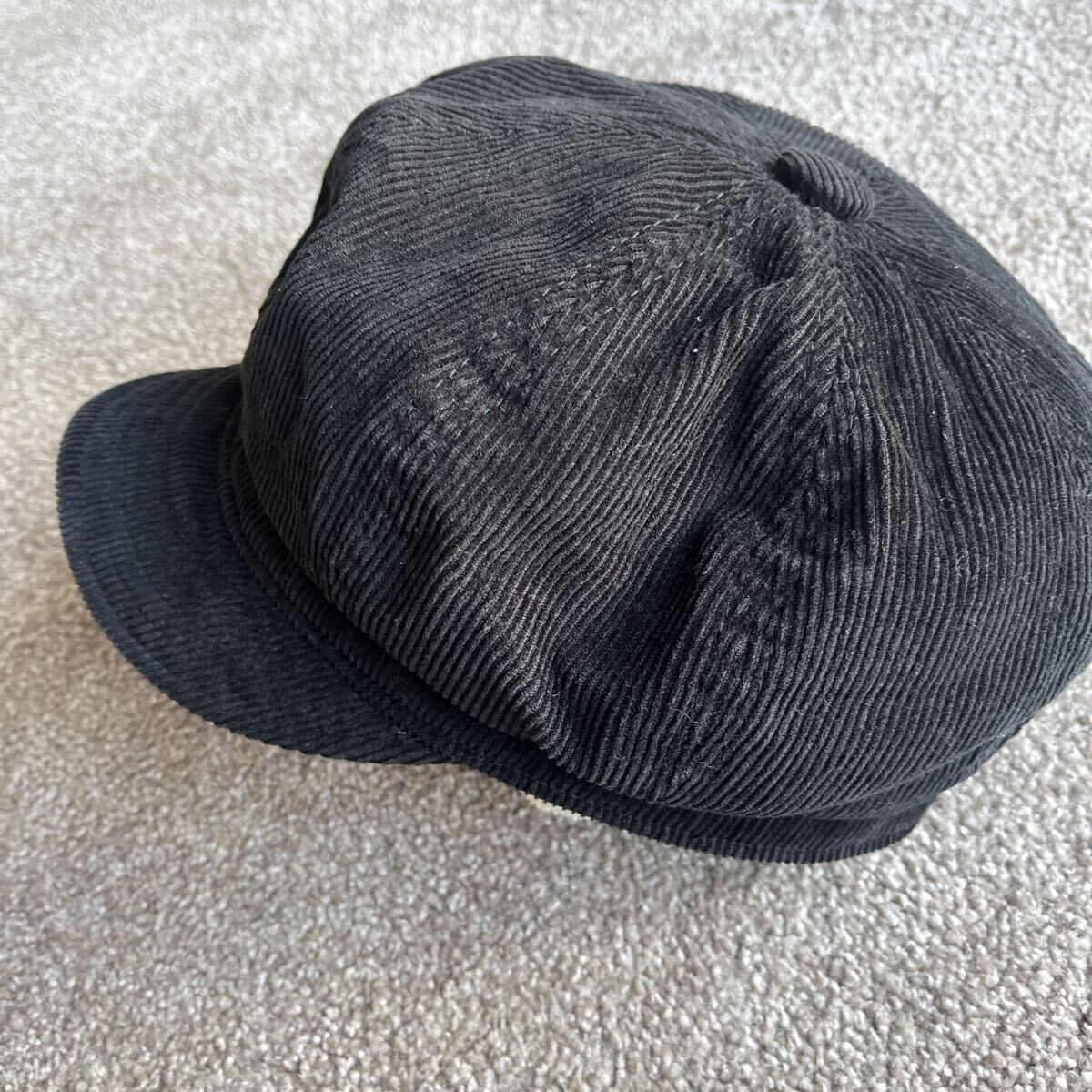 NEW YORK HAT ニューヨークハット キャスケット ワークキャップ ワーク系 コーデュロイ 黒 Lサイズ相当 帽子 ブラック USA 中古品_画像4