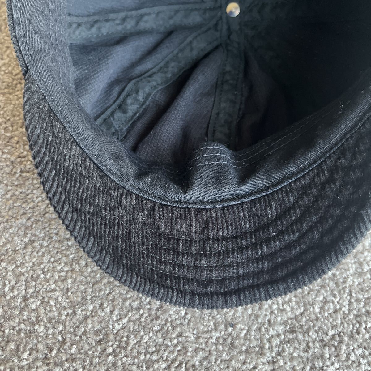 NEW YORK HAT ニューヨークハット キャスケット ワークキャップ ワーク系 コーデュロイ 黒 Lサイズ相当 帽子 ブラック USA 中古品_画像7