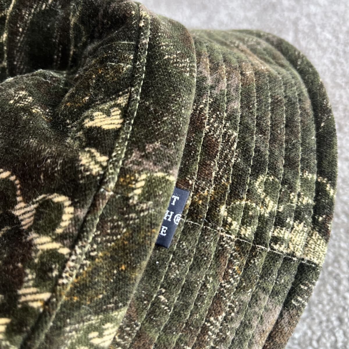 日本製 EIGHT THRITY エイトサーティー ベロア生地 ペイズリー柄 バケットハット oneサイズ 帽子 グリーン 頭周り61cm程度 中古品_画像5