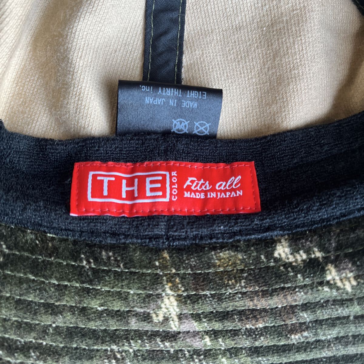 日本製 EIGHT THRITY エイトサーティー ベロア生地 ペイズリー柄 バケットハット oneサイズ 帽子 グリーン 頭周り61cm程度 中古品_画像7