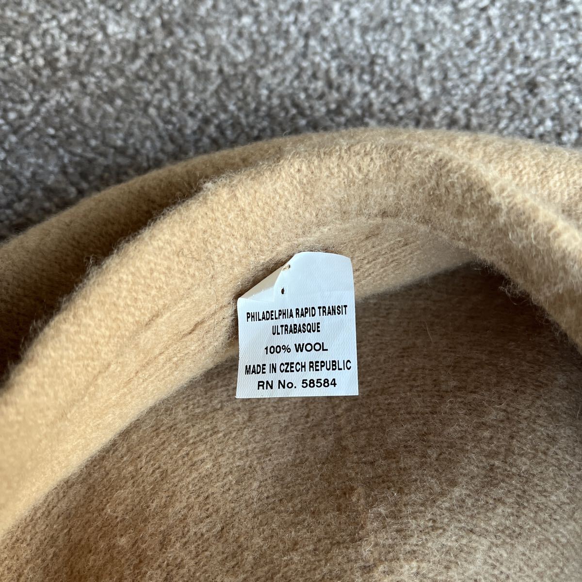 NEW YORK HAT ニューヨークハット Philadelphia rapid transit ベレー帽 ウール100% ベージュ 59.5cm_画像3