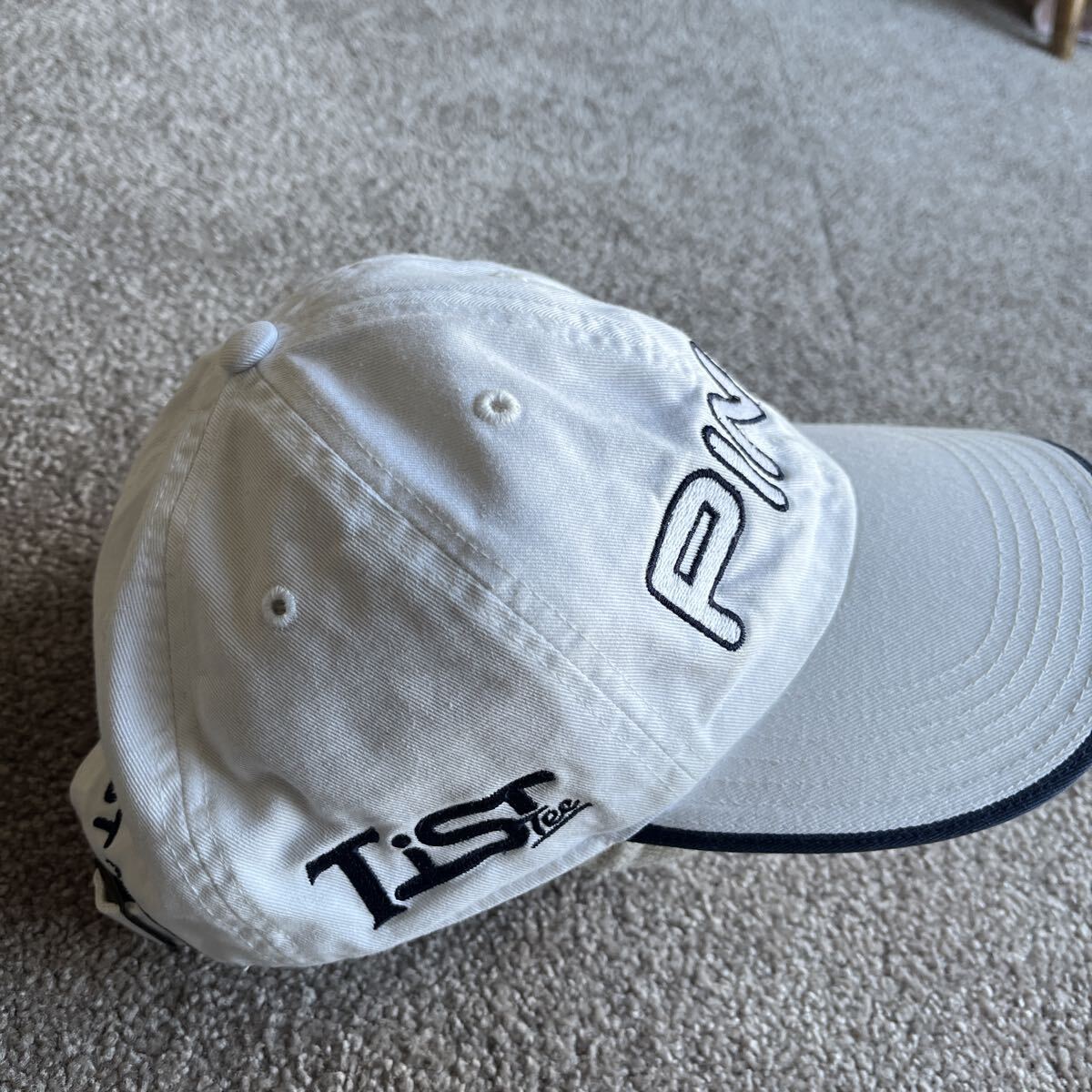 PING ピン ゴルフ用 キャップ　 帽子 ホワイト ロゴ刺繍 裏側汚れあり ゴルフキャップ PINGゴルフキャップ_画像4