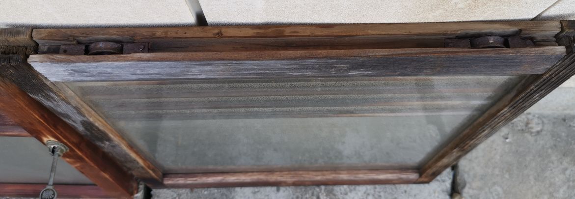 昭和レトロ　アンティーク　窓ガラス2枚セット③_画像5