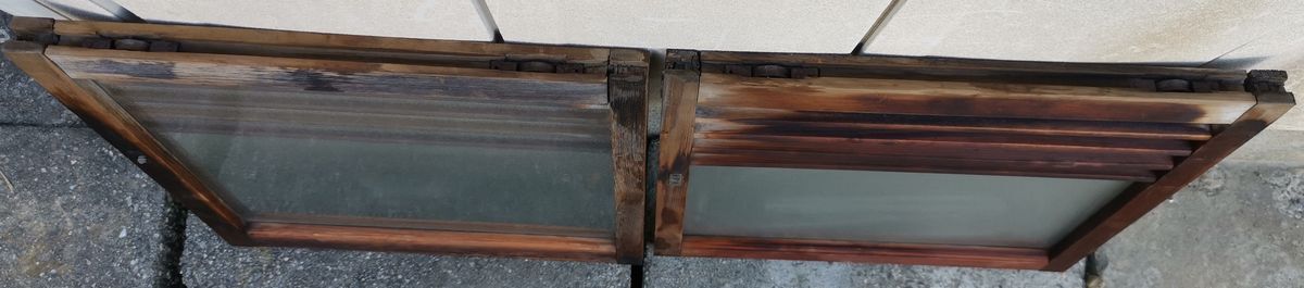 昭和レトロ　アンティーク　窓ガラス2枚セット②_画像6