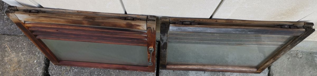 昭和レトロ　アンティーク　窓ガラス2枚セット③_画像4