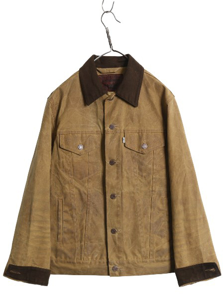 2010年製 USA製 ★ リーバイス x フィルソン オイル フィニッシュ トラッカー ジャケット メンズ M / オイルド ティンクロス 70506タイプ_画像1