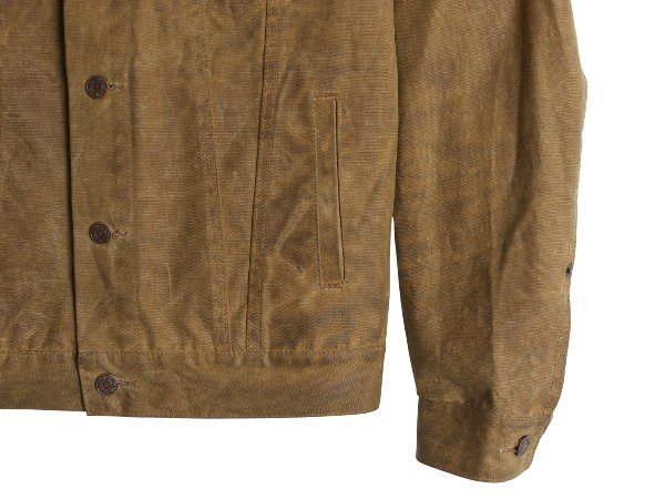 2010年製 USA製 ★ リーバイス x フィルソン オイル フィニッシュ トラッカー ジャケット メンズ M / オイルド ティンクロス 70506タイプ_画像3