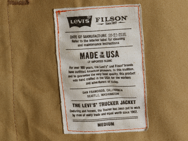 2010年製 USA製 ★ リーバイス x フィルソン オイル フィニッシュ トラッカー ジャケット メンズ M / オイルド ティンクロス 70506タイプ_画像5