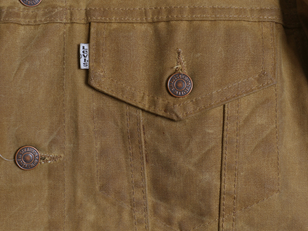 2010年製 USA製 ★ リーバイス x フィルソン オイル フィニッシュ トラッカー ジャケット メンズ M / オイルド ティンクロス 70506タイプ_画像6