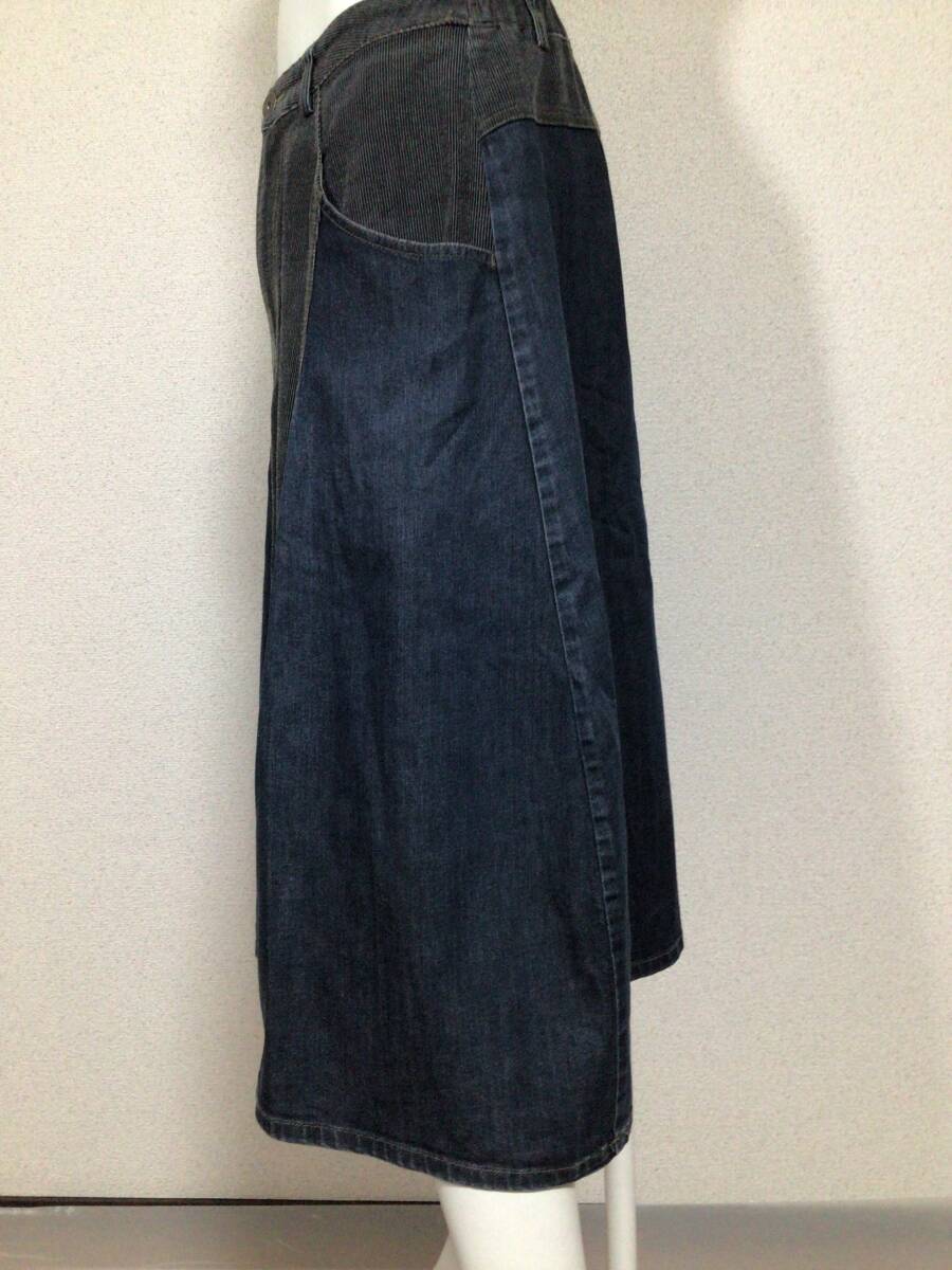 M3117／センソユニコ　i＋mu ポケット付きロングデニムスカート／40／インディゴ_画像3