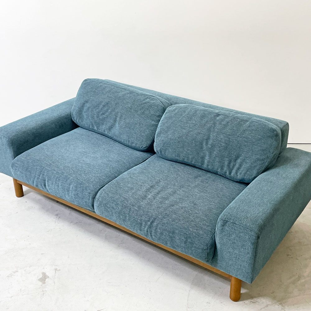 ● シーヴ SIEVE バージュ bulge 二人掛けソファ 2Pソファ 2シーター W177㎝ブルー系 ファブリック ナチュラルモダンデザイン_画像2