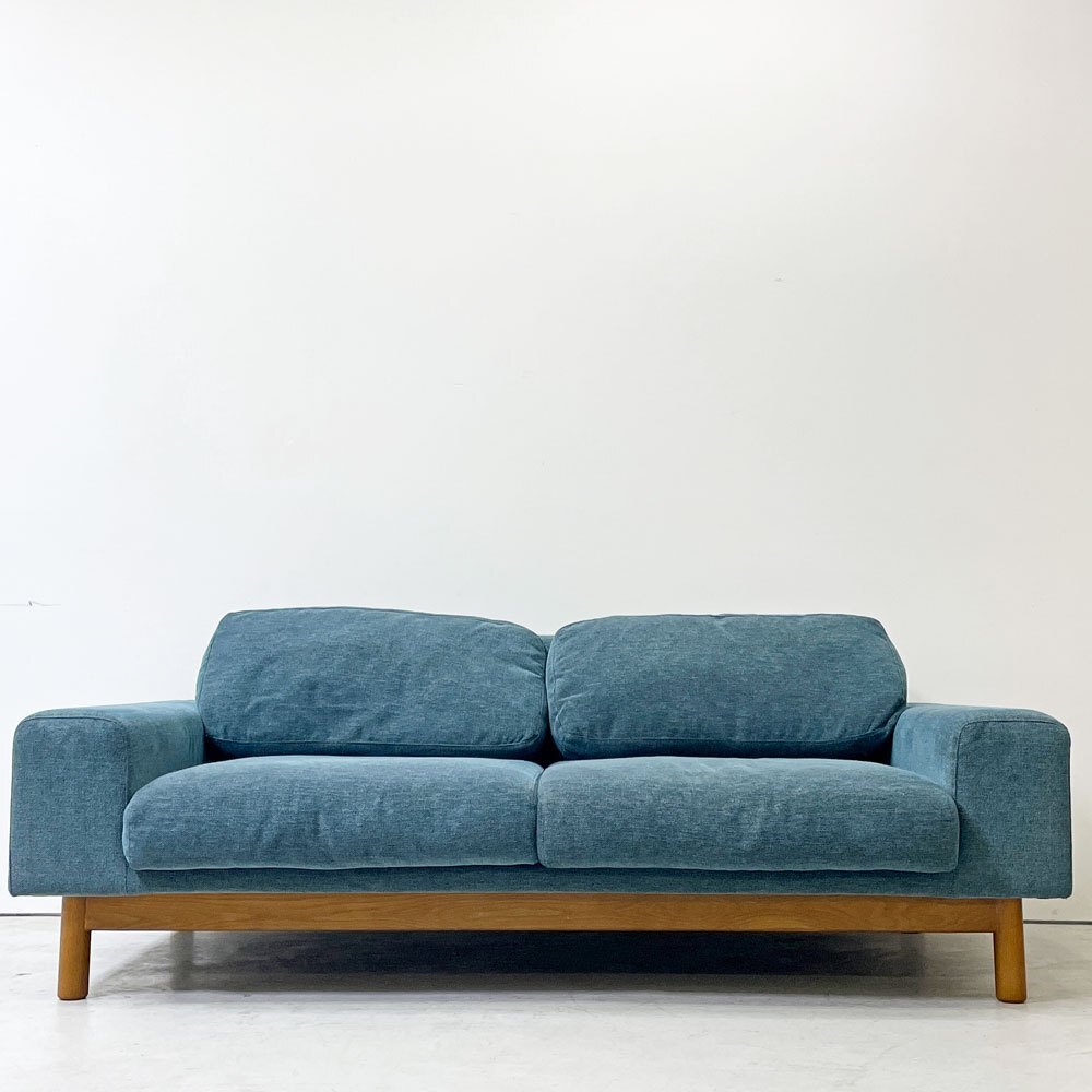 ● シーヴ SIEVE バージュ bulge 二人掛けソファ 2Pソファ 2シーター W177㎝ブルー系 ファブリック ナチュラルモダンデザイン_画像3