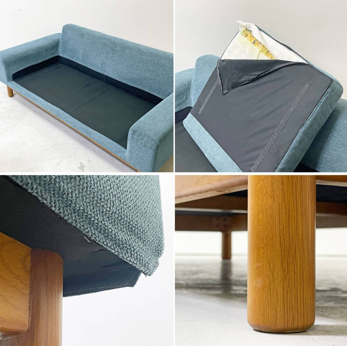 ● シーヴ SIEVE バージュ bulge 二人掛けソファ 2Pソファ 2シーター W177㎝ブルー系 ファブリック ナチュラルモダンデザイン_画像7