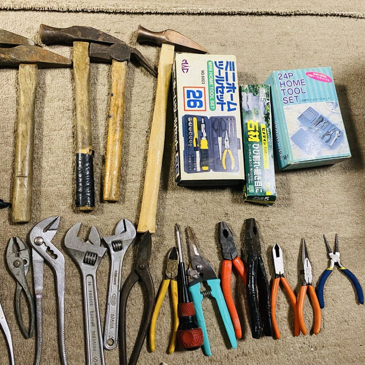 ドライバー ペンチ ハンドツール ハンマー 工具セット 工具 スパナ メガネレンチ ジャンク まとめ セット 動作未確認_画像3