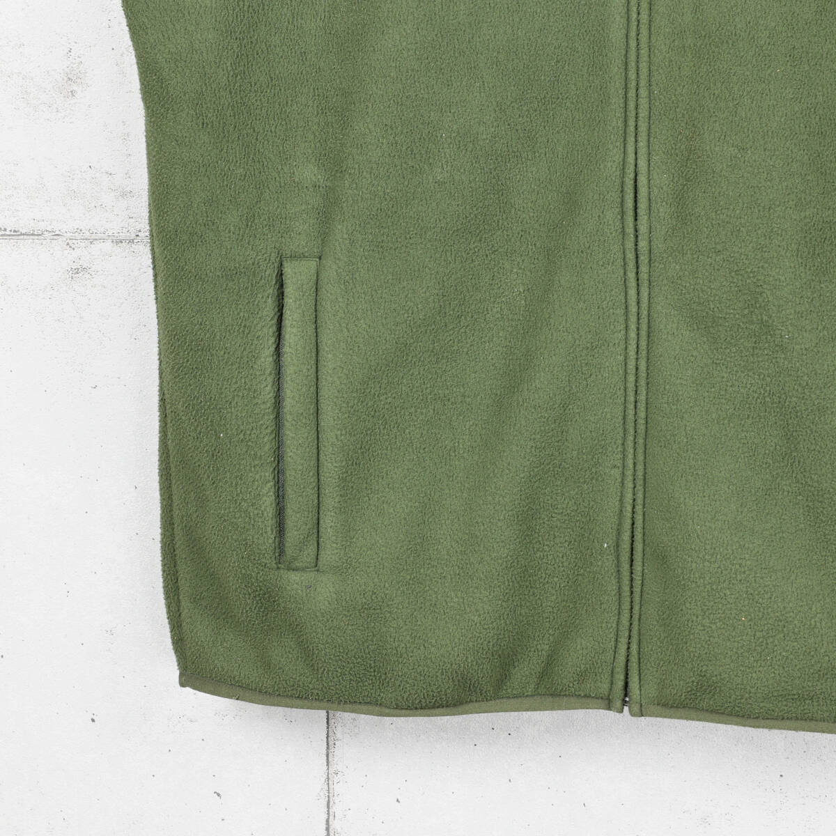 Brooks Brothers◆スタンドカラー フリースベスト◆オリーブ×ベージュ◆サイズXL_画像4