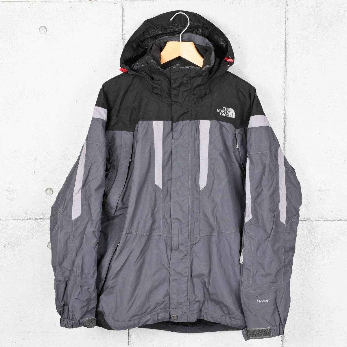 THE NORTH FACEノースフェイス◆ナイロンシェルジャケット◆チャコール×ブラック◆サイズL_画像1