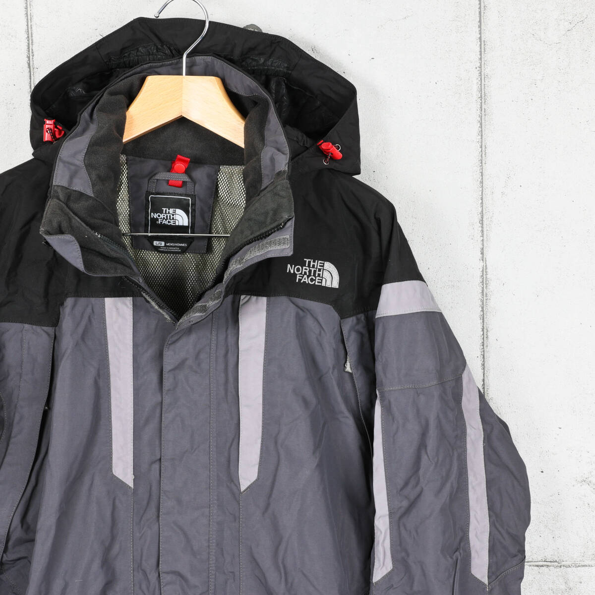 THE NORTH FACEノースフェイス◆ナイロンシェルジャケット◆チャコール×ブラック◆サイズL_画像3