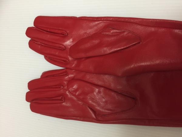  ценный 1 листов натуральная кожа 80cm длинный перчатка * красный цвет размер XL бесплатная доставка 